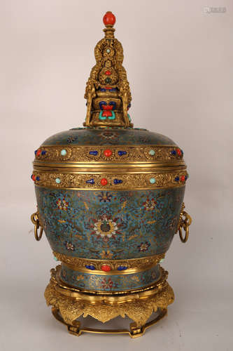 A Chinese Cloisonne Incense Burner