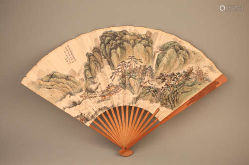 A Chinese Painting on Folding Fan