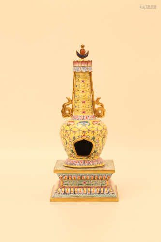 A Chinese Cloisonne Multi-Level Box with Cover