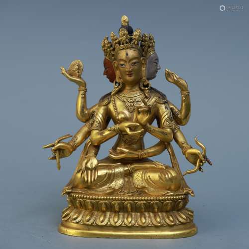 A Chinese Gilt Bronze Buddha