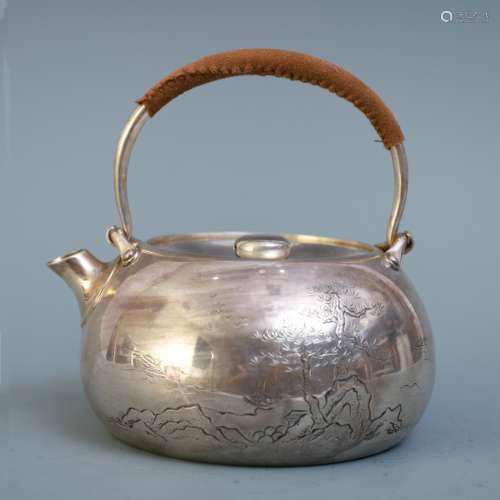 A Chinese Silver Teapot