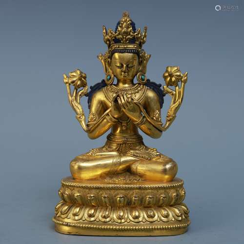 A Chinese Gilt Bronze Buddha