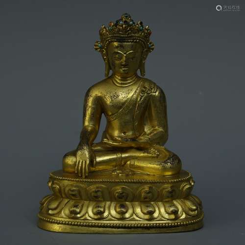 A Chinese Gilt Bronze Buddha