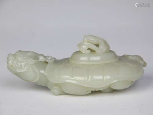 A Chinese Carved Jade Pot