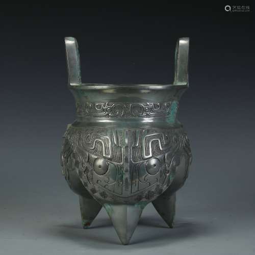 A Chinese Silver Bronze Insence Burner