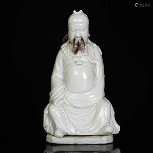 A Chinese White Glazed Porcelain Figure