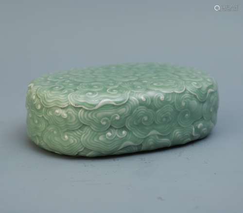 A Chinese Celadon Porcelain Pillow