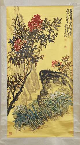 A Chinese Painting On Scroll