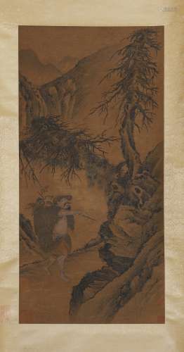 A Chinese Painting On Scroll