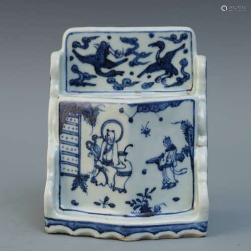 A Chinese Blue And White Porcelain Brush Holder