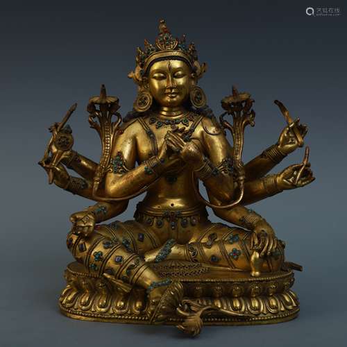 A Chinese Gilt Bronze Buddha