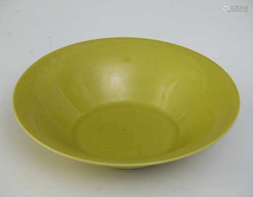 A Chinese Yellow Glazed Bowl