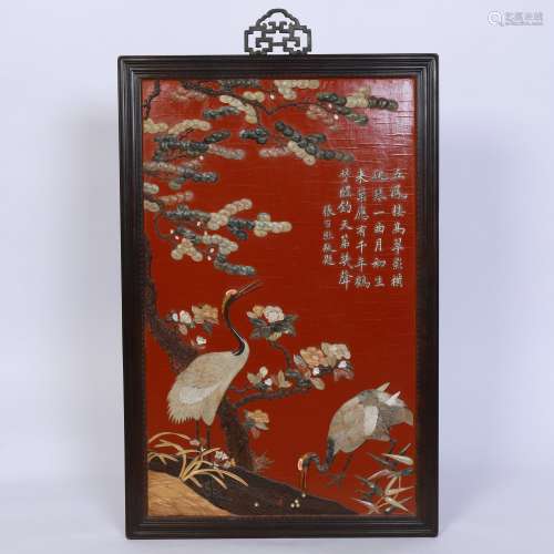 A Chinese Red Lacquer Screen