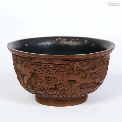 A Chinese Carved Lacquer Bowl