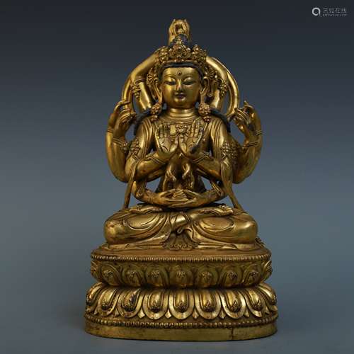 A Chinese Gilt Bronze Buddha