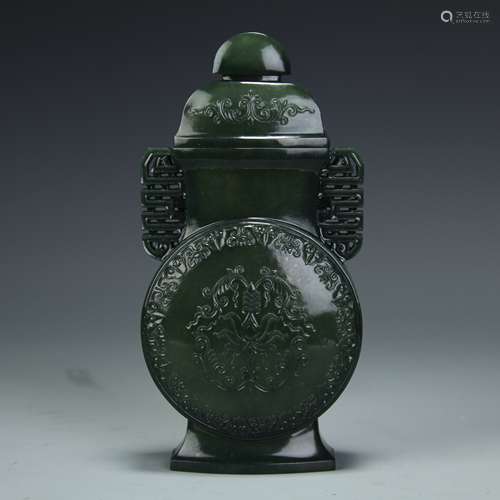 A Chinese Carved Jade Vase