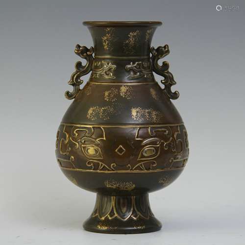 A Chinese Brown Glazed Porcelain Vase