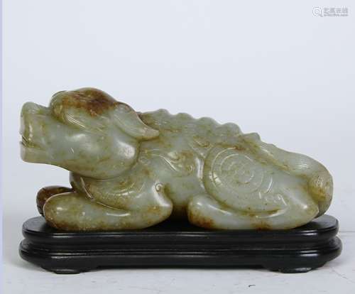 A Chinese Carved Jade Dog