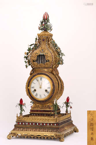 A Chinese Gilt Bronze Clock