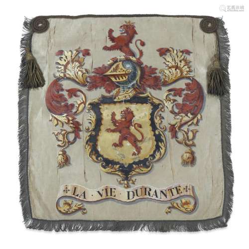 AN ENGLISH ARMORIAL PENNANT WITH THE COAT OF ARMS OF THE CORNELL FAMILY OF CORNWALL