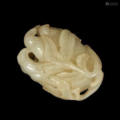 A CHINESE CARVED CELADON JADE 'BUDDHA'S HAND' CITRON ORNAMENT