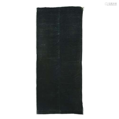 AN ITALIAN GREEN SILK VELVET PANEL