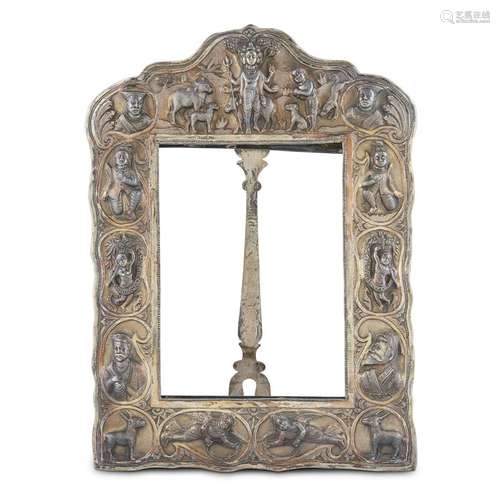 A BURMESE SILVER REPOUSSÉ PICTURE FRAME