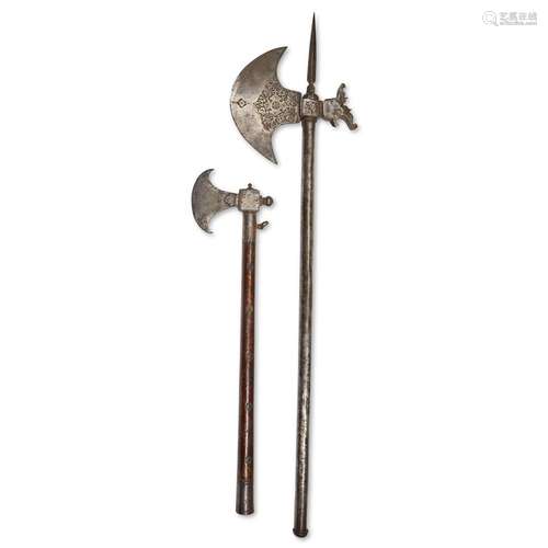 TWO SAFAVID STEEL AXES