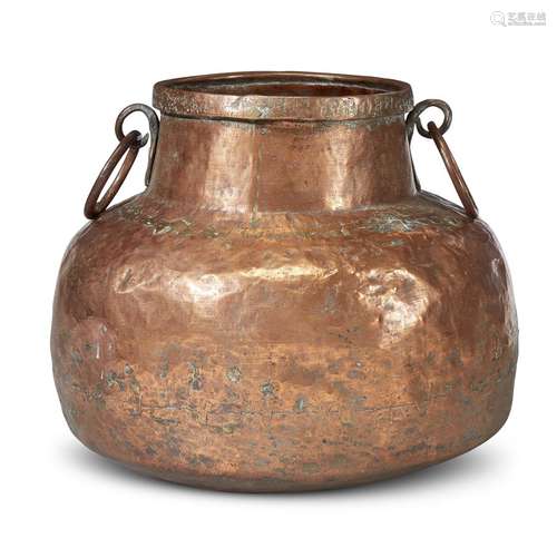 AN OTTOMAN HAMMERED COPPER VESSEL