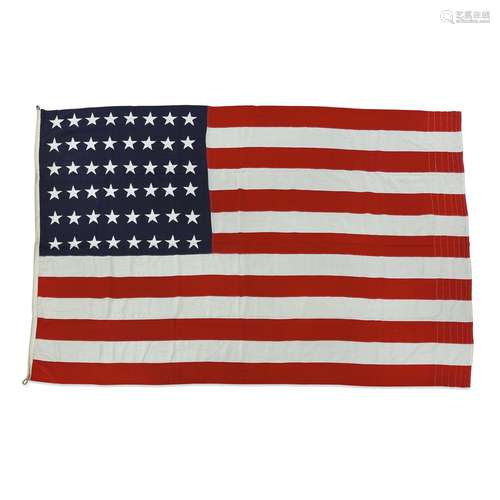 A LARGE WOOL AMERICAN 48-STAR FLAG