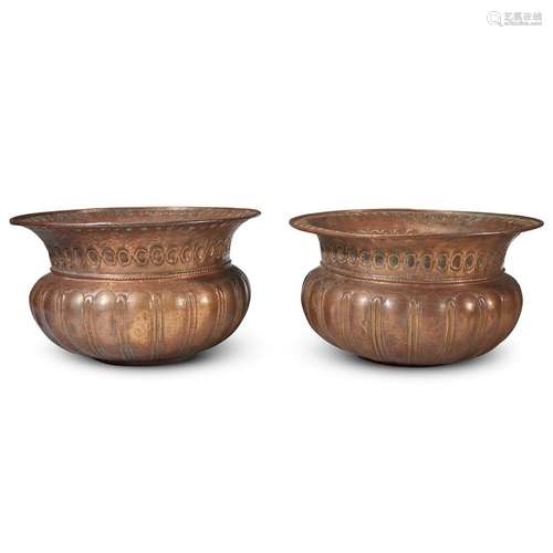 A PAIR OF OTTOMAN COPPER BASINS