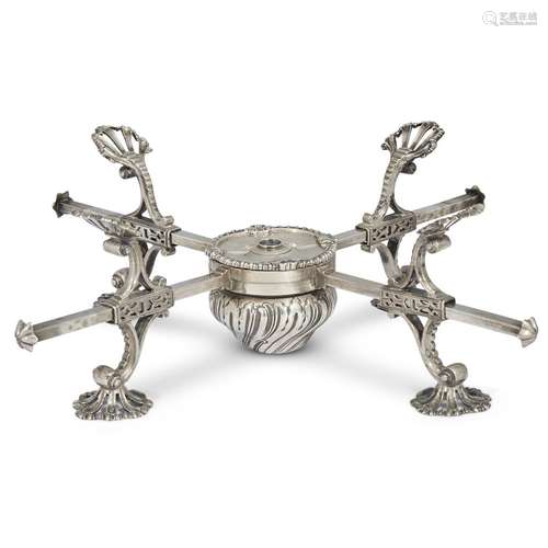 A GEORGE III STERLING SILVER DISH STAND