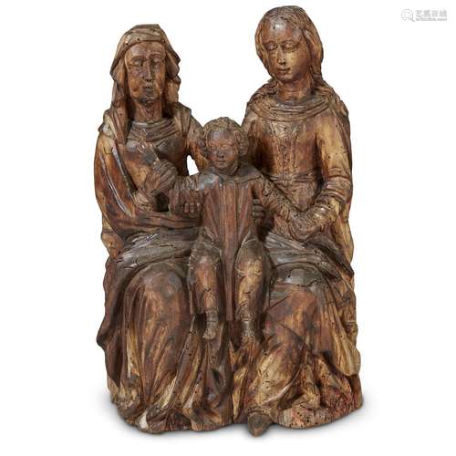 A NORTHERN EUROPEAN GILT WALNUT PIETA