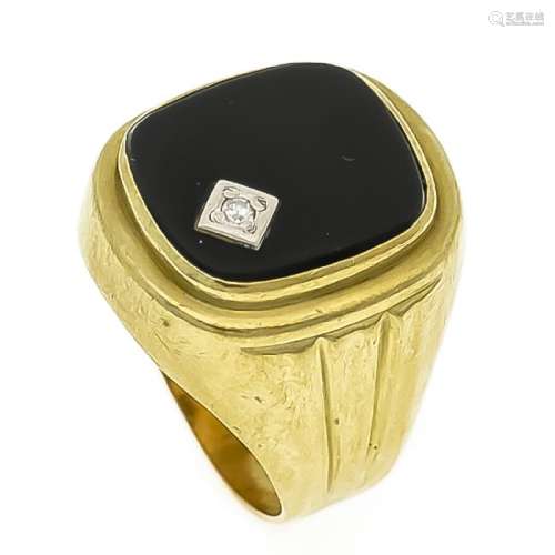 Herren-Onyx-Diamant-Ring GG 585/000 mit einer