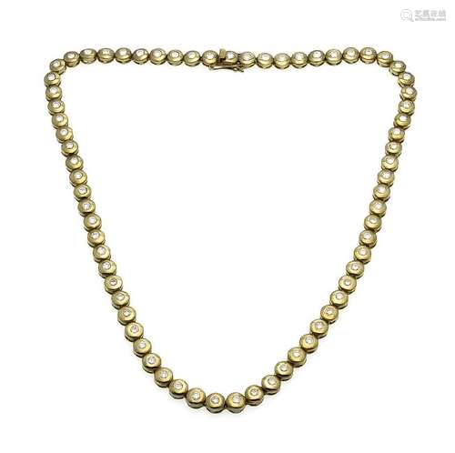 Brillant-Collier GG 750/000 mit 69 Brillanten, zus.