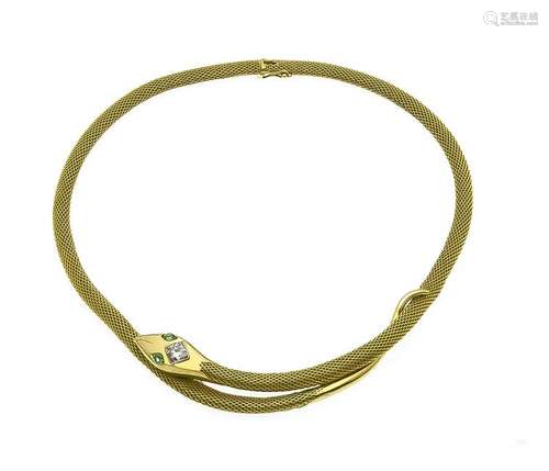 Smaragd-Brillant-Schlangen-Collier GG/WG 750/000 mit