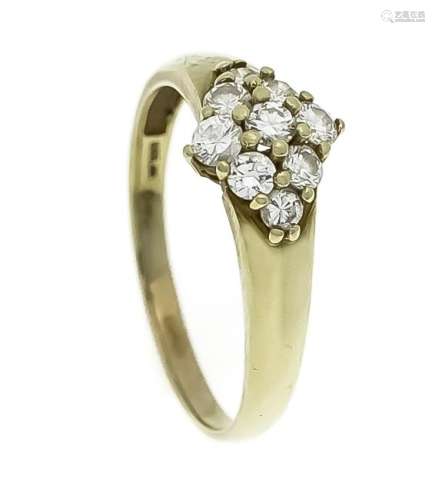 Brillant-Ring GG 585/000 mit 9 Brillanten, zus. 0,75 ct