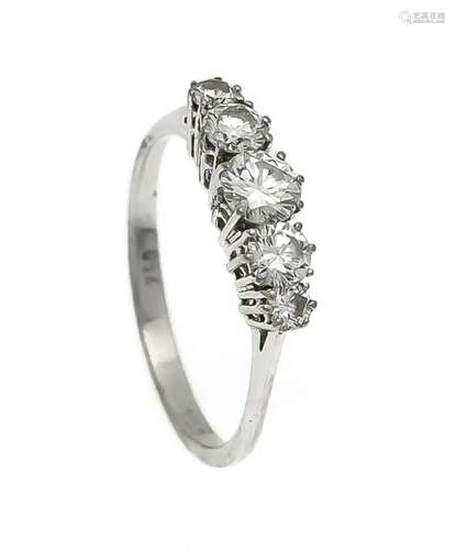 Brillant-Ring WG 750/000 mit 5 Brillanten, zus. 0,80 ct