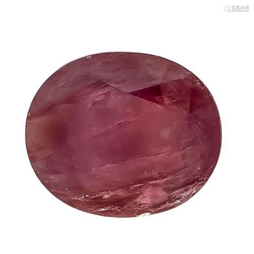 Rubin 7,50 ct, oval fac., gute Farbe, 13,5 x 11,6 x 4,8