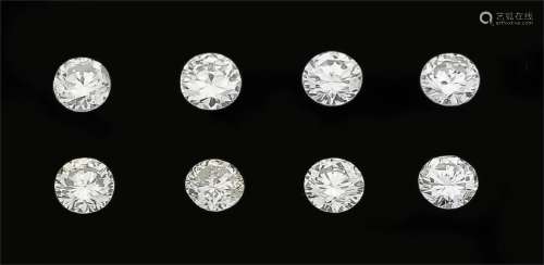 8 Brillanten, zus. 1,76 ct get.W+ - l.get.W+/VS-PI