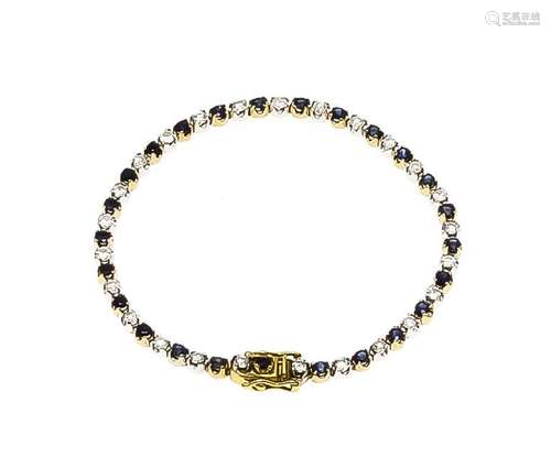 Saphir-Brillant-Armband GG/WG 750/000 gepr., mit 25