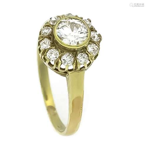 Altschliff-Diamant-Ring GG 585/000 mit 11