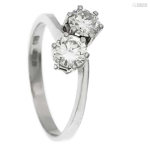 Brillant-Ring WG 585/000 mit 2 Brillanten, zus. 1,00 ct