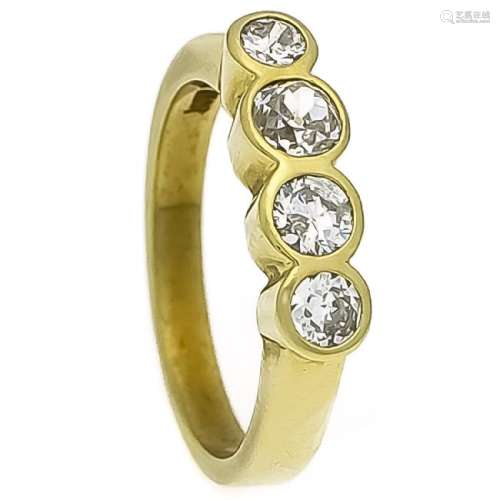 Altschliff-Diamant-Ring GG 585/000 mit 4
