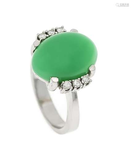 Chrysopras-Brillant-Ring WG 585/000 mit