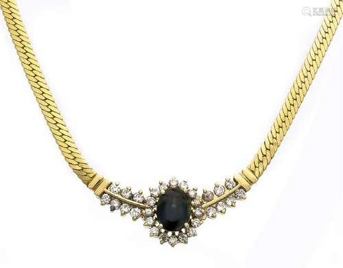 Saphir-Brillant-Collier GG 585/000 mit einem