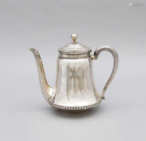 Art-déco-Kaffeekanne, Deutsch, um 1920/30, Silber