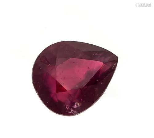 Rubin-Tropfen 6,57 ct, innere Merkmale, transluzent,