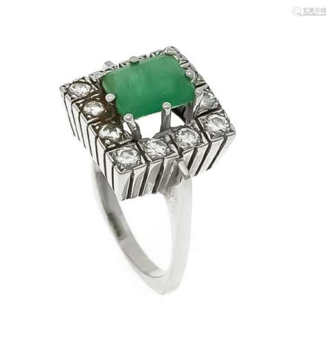 Smaragd-Brillant-Ring WG 585/000 mit einem fac. Smaragd