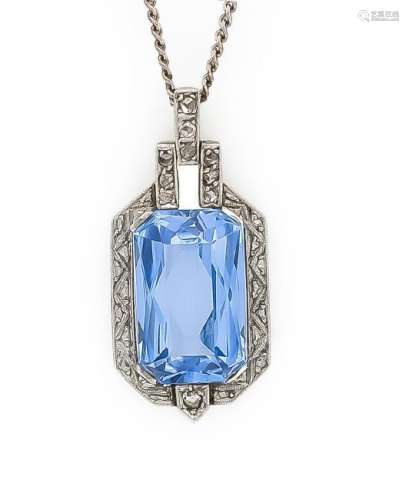 Art Déco Blautopas-Diamant-Collier GG/WG 585/000